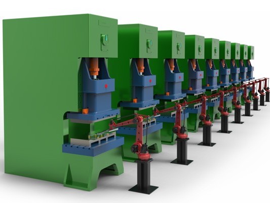 四軸沖壓機(jī)器人連線應(yīng)用